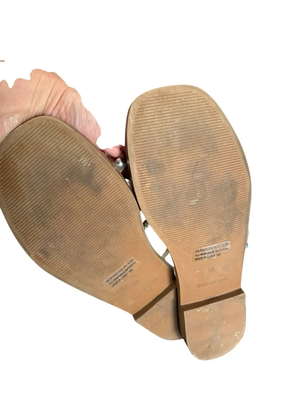 Steve Madden Clear Strap Sandals-Silver Studs & Color Rhinestones I Size:9.5
